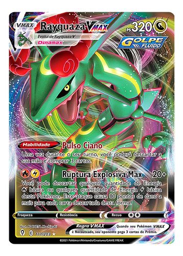 Carta Pokémon Rayquaza Vmax Lendário Céus Em Evolução